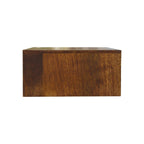 Solid wood Floating Chestnut Brass Bedside.