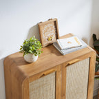 Rattan Shoe Cabinet with 6-Tiers for Shoe Storage.
