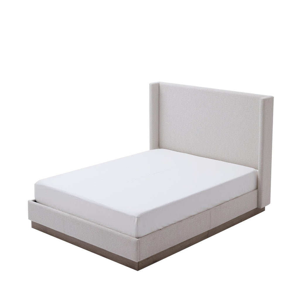 Hosford Minimalist Upholstered Wingback Bed - California King.