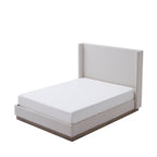 Hosford Minimalist Upholstered Wingback Bed - California King.