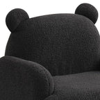 Sherpa Upholstered Bear-Shaped Kids Armchair, Black.