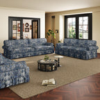 Luxuriously Comfortable Cloud Couch Blue Floral Sofa.