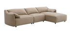 Veata Suede Sectional Sofa in Light Brown.