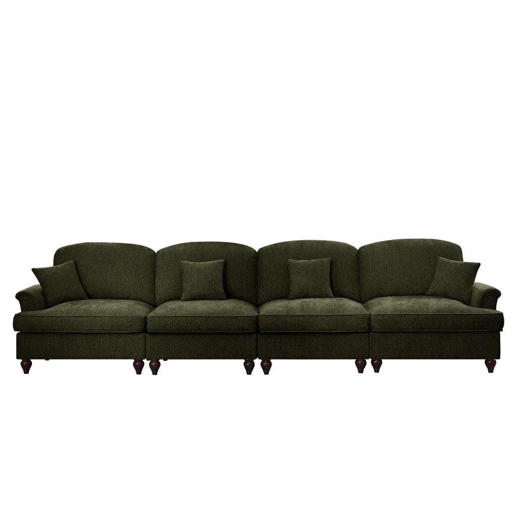 Mid Century 4 Seater Sofa with Flared Arms and Skirts.