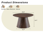 Walnut Wood Coffee Table with 23.6-Inch Diameter.