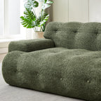 Chenille Button-Tufted Three-Seater Sofa for Comfort.
