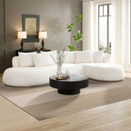 Oversized L-Shape Sectional Sofa with Right Chaise in Beige.