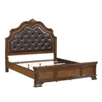 Elegant Queen Bed with Upholstered Headboard.