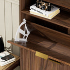 Shoe Storage Cabinet for Entryway with Flip Drawers - Walnut