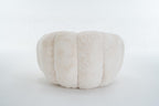 Beige Bean Bag Chair - Floral-Shaped Soft Sofa for Living Room.