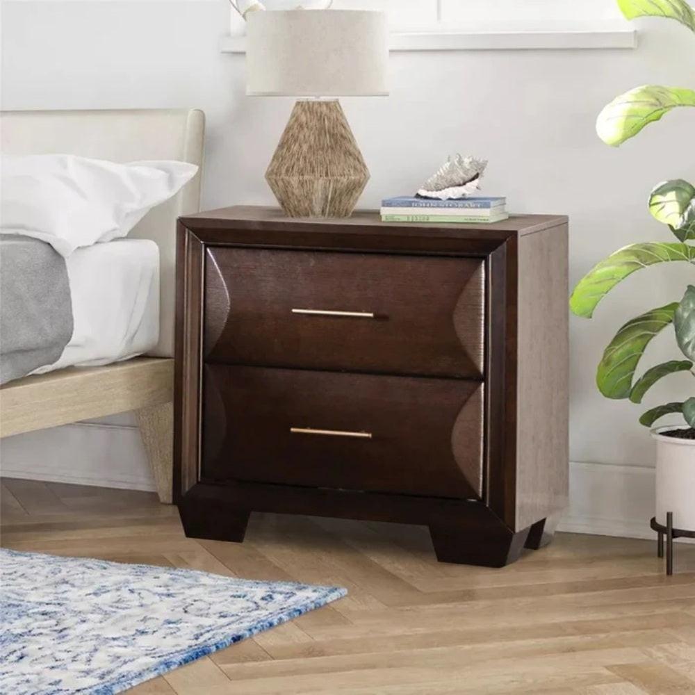 Espresso Finish Nightstand with Dovetail Drawers.
