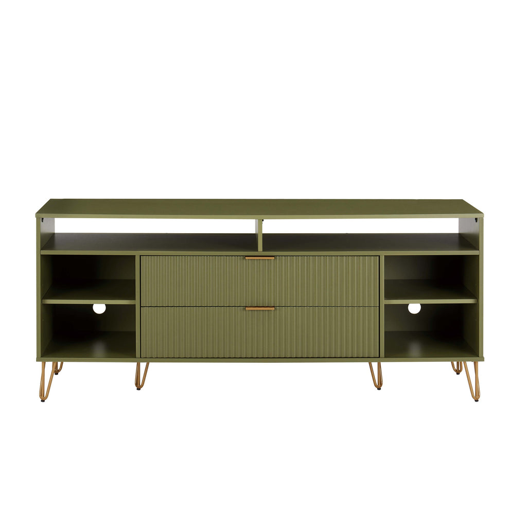 Dumbo 63' Fluted TV Stand in Olive Green