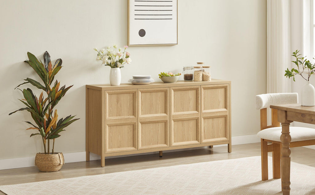 67'' Oak Sideboard Storage Cabinet with Tip-On Opening.