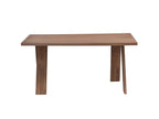Sarha walnut dining table with angled legs. Minimalist design perfect for modern dining spaces.
