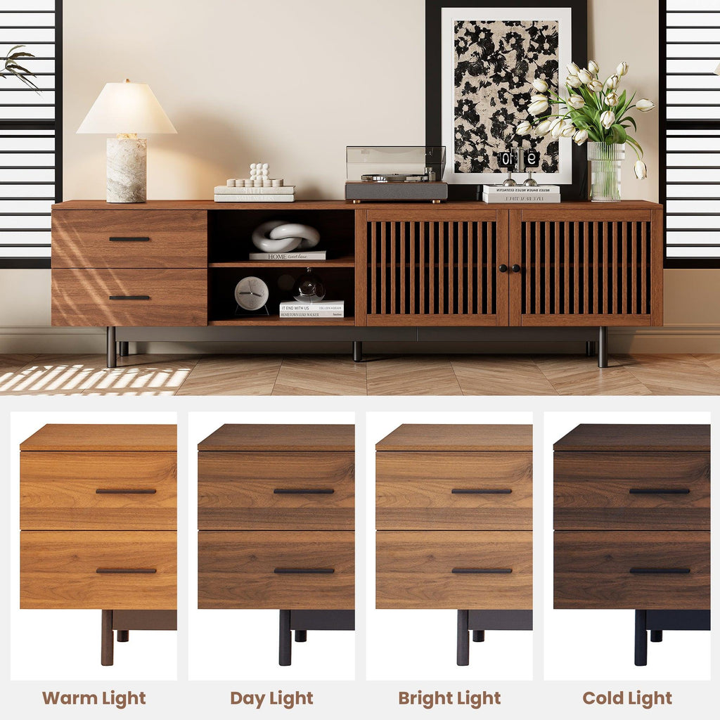 Modern TV Stand for 85 Inch TV with Cable Management.