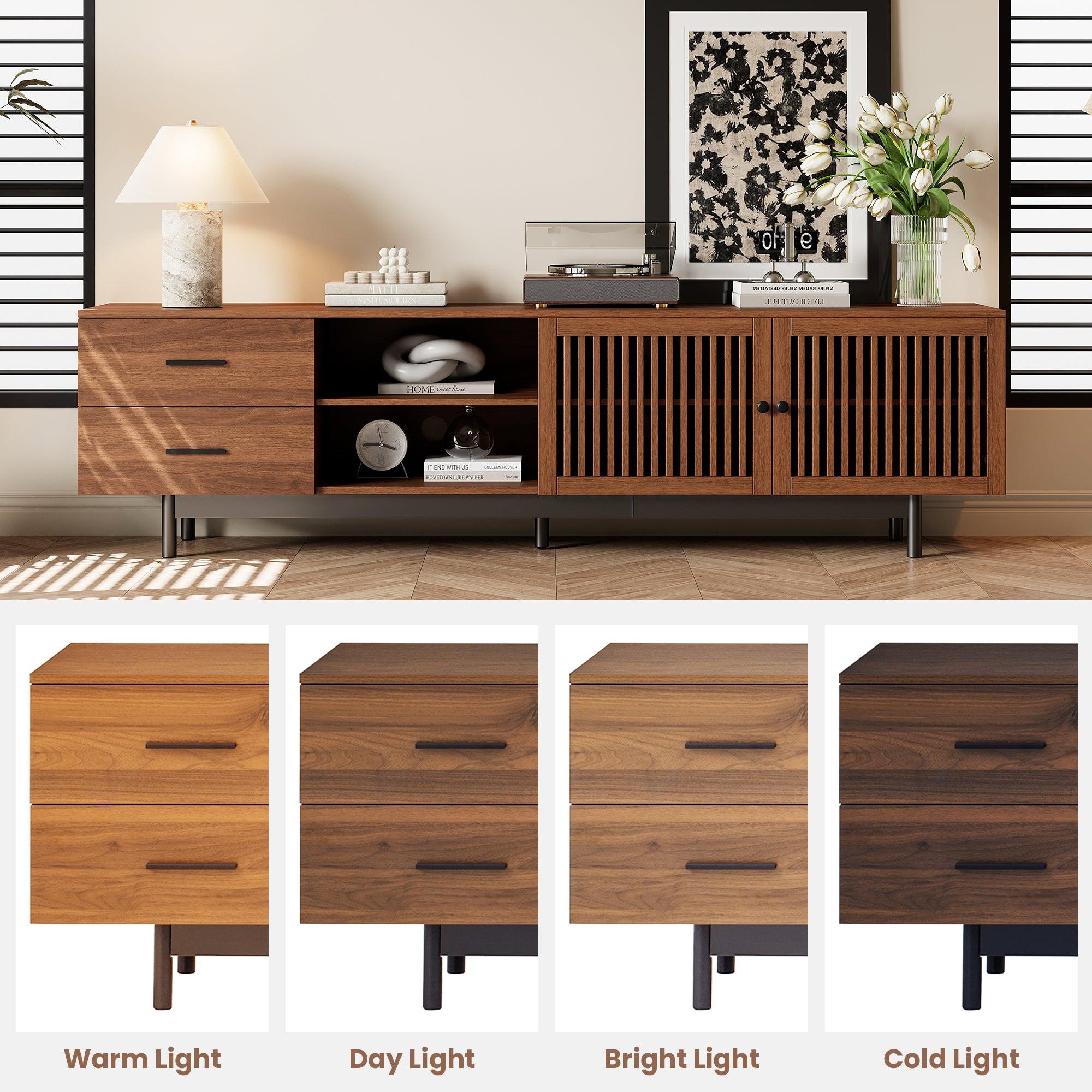 Modern TV Stand for 85 Inch TV with Cable Management.