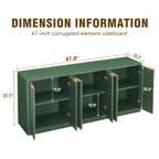 67 Inch Wavy Sideboard Storage Cabinet - Green