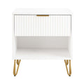 Dumbo 20' Fluted Nightstand in White (1-Drawer)