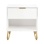 Dumbo 20' Fluted Nightstand in White (1-Drawer)