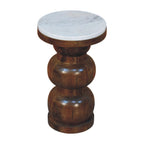 Solid Wood Marble Top Bulla Side Table for Modern Living.