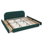 King Size Upholstered Bed Frame in Green - Modern Design.