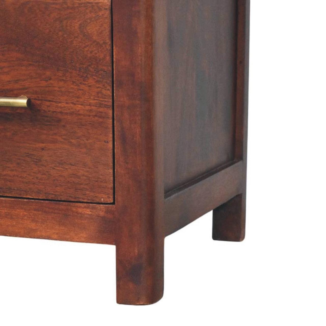 Solid Wood Arched Edge 1 Drawer Bedside Table.