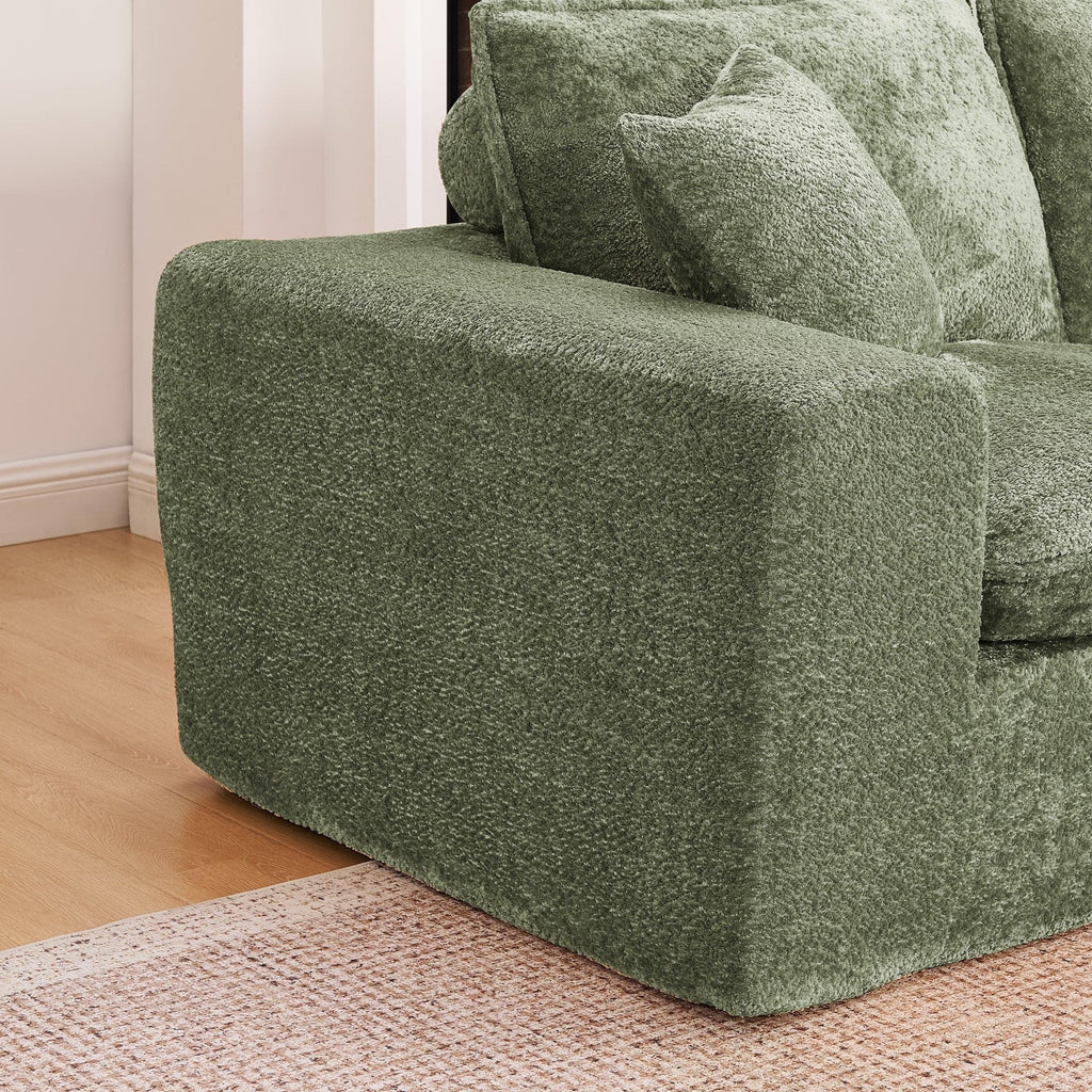 107'' Modern L-shaped Sectional Sofa with Ottomans.