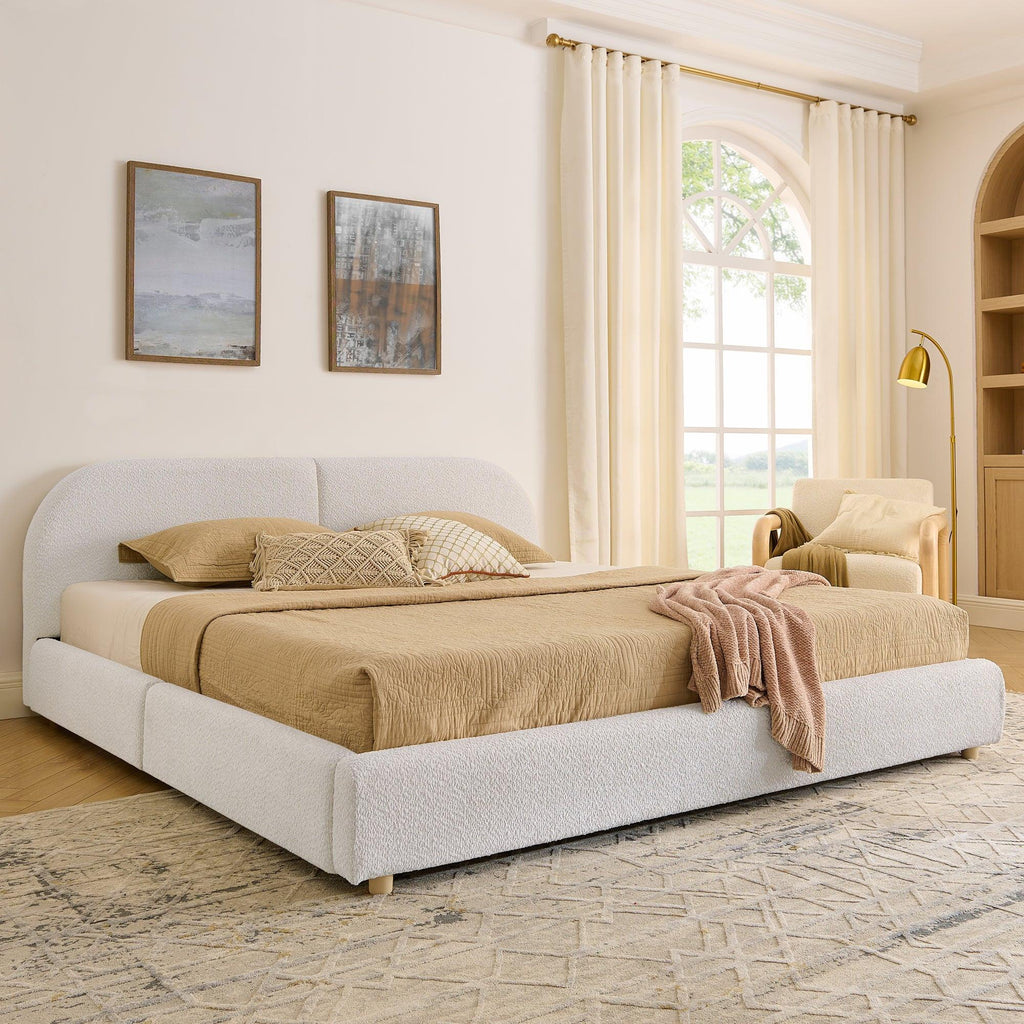 King Size Upholstered Bed Frame - Modern Minimalist Design.