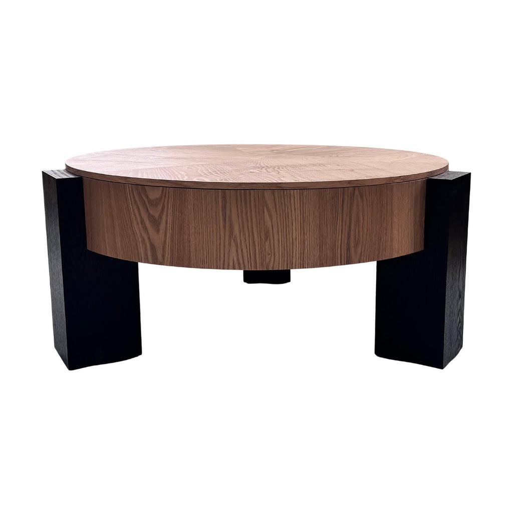Round Coffee Table with Hidden Storage for Small Spaces.