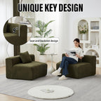 Chenille Curved Sectional Sofa with 2 Pillows.