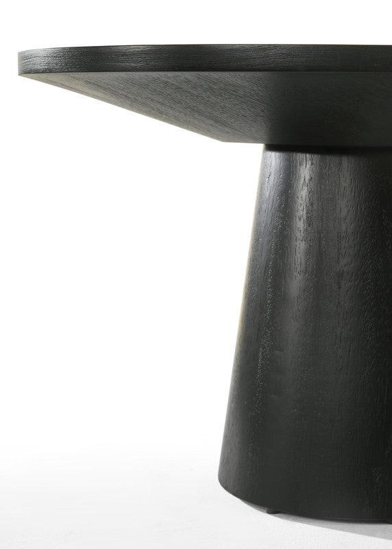 Jacopo Round Black End Table - 22' Diameter Pedestal Base.