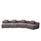 Modular Chenille Curved Sectional Sofa with 4 Pillows.