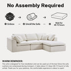 L-Shaped Sectional Sofa - Modern Style with no assembly required, unbox and unroll design for easy setup in any home.
