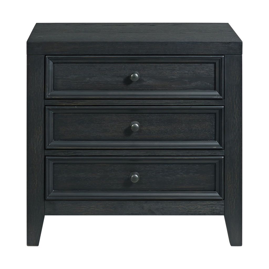 Black 3-Drawer Nightstand