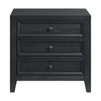 Black 3-Drawer Nightstand
