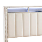 Beige Full Size Bed Set with Nightstands for Bedroom.