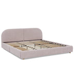 King Size Upholstered Bed Frame with Curved Headboard.