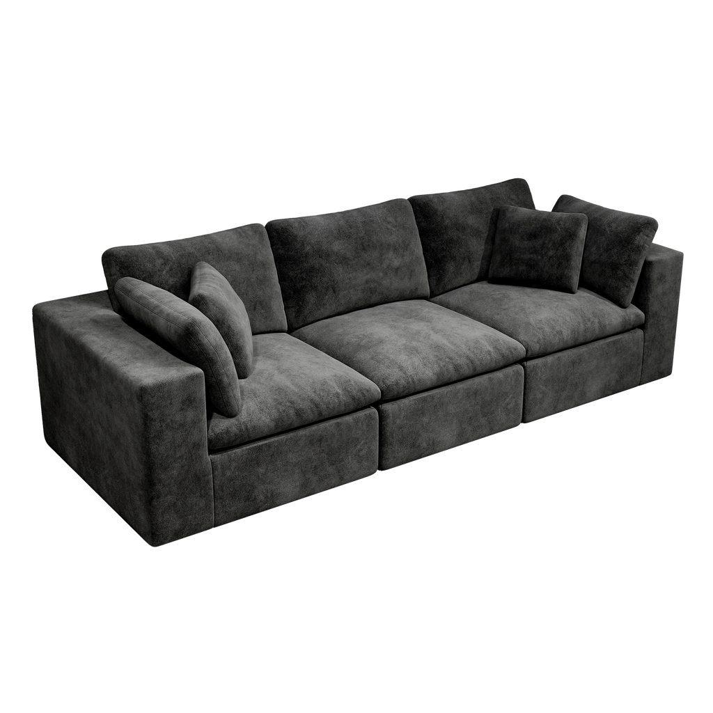 Modular Sectional Sofa Grey - Comfortable 3PC Couch.