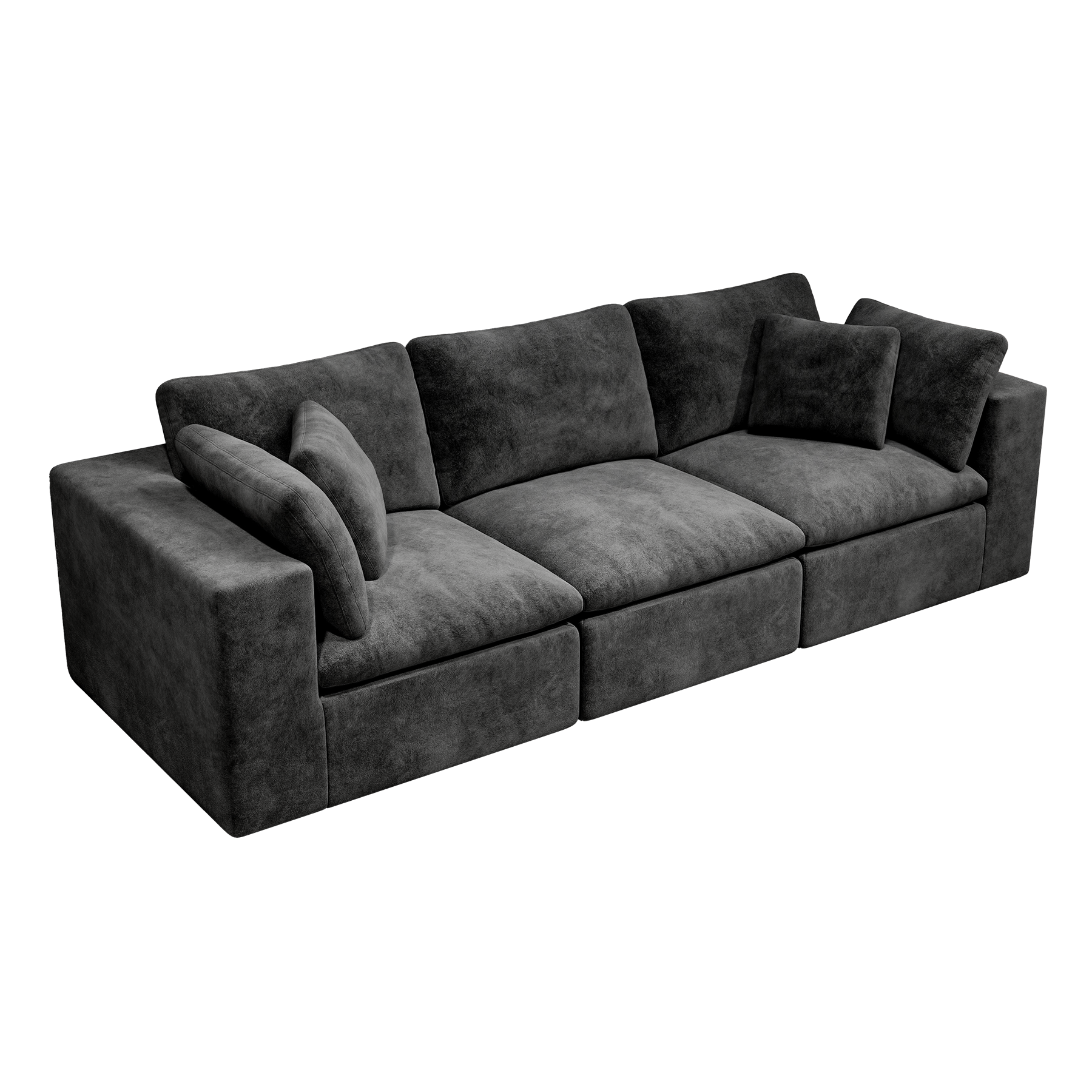 Modular Sectional Sofa Grey - Comfortable 3PC Couch.