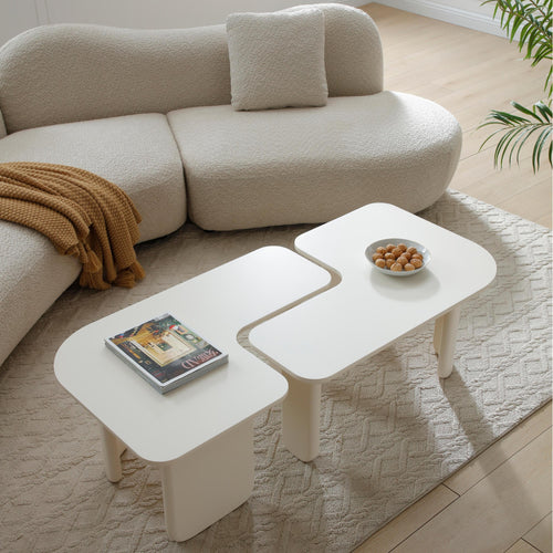 2 Pcs Modular Coffee Table Set - Modern Design for Living Room.