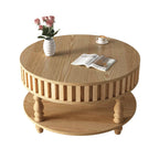 Mid-Century Modern Fluted Coffee Table with Storage.