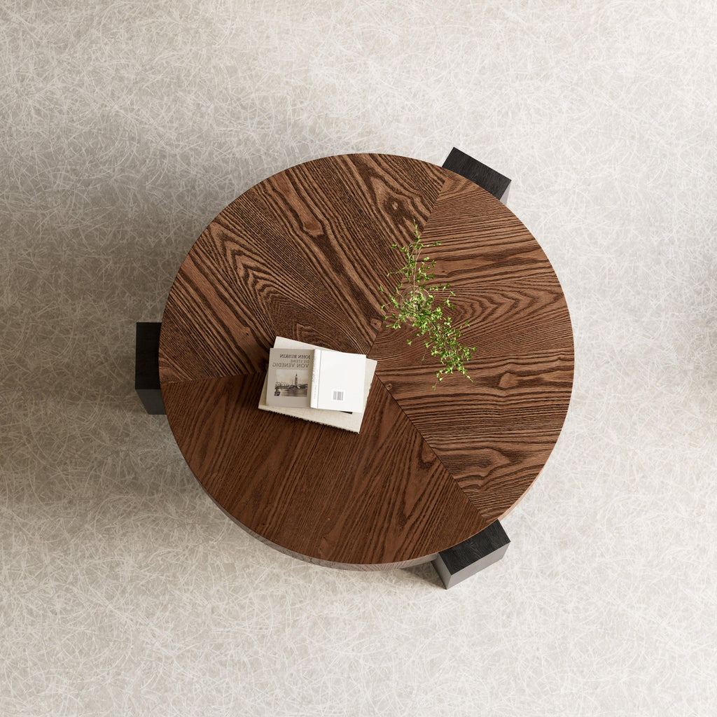 Round Coffee Table with Hidden Storage for Small Spaces.