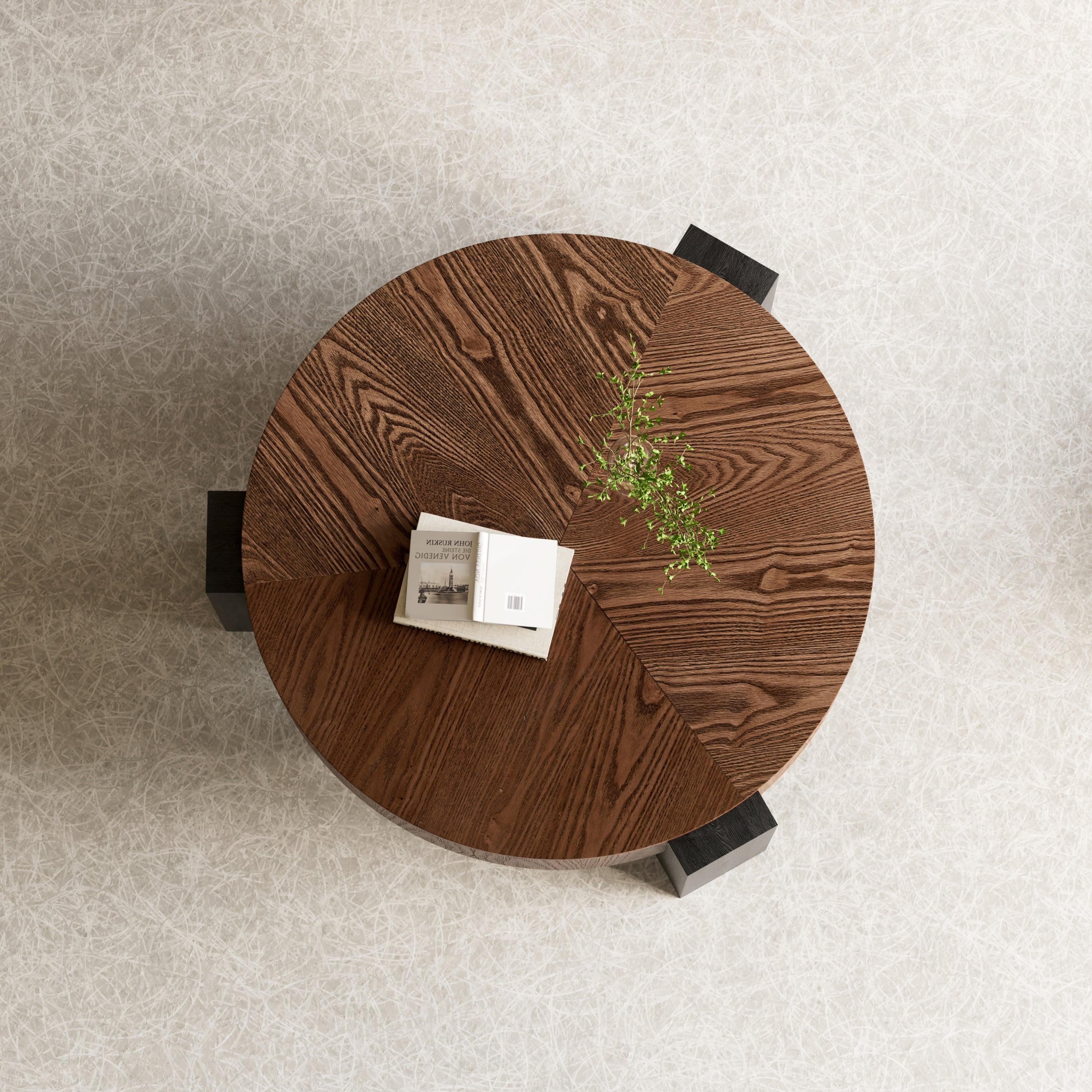 Round Coffee Table with Hidden Storage for Small Spaces.