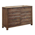 Rustic Natural Tone Dresser with Felt-Lined Drawers.