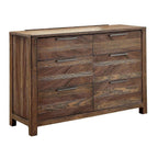Rustic Natural Tone Dresser with Felt-Lined Drawers.