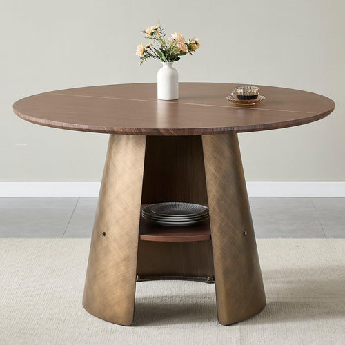 47.25 Inch Round Dining Table for 4-6 People.