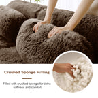 Crushed sponge filling inside the plush 2-seater sofa for enhanced softness and long-lasting comfort.