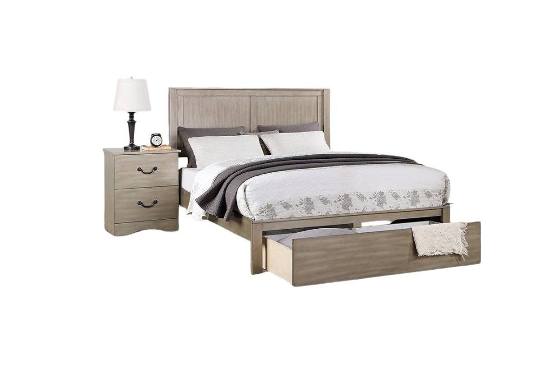 Rustic King Size Bed with Antique Silver Finish.