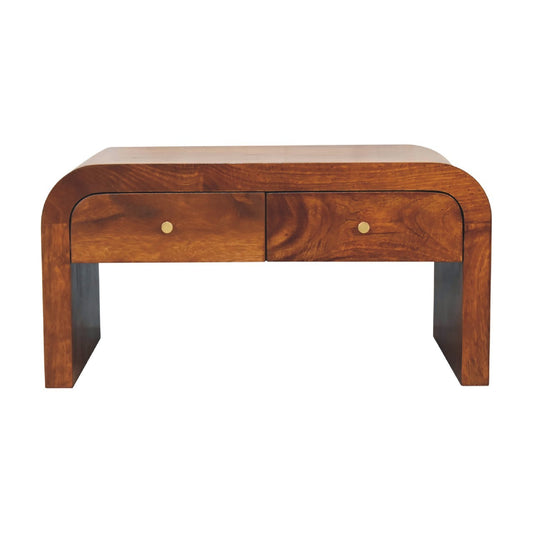 Solid Wood Darcy Chestnut Coffee Table, 2-Drawers