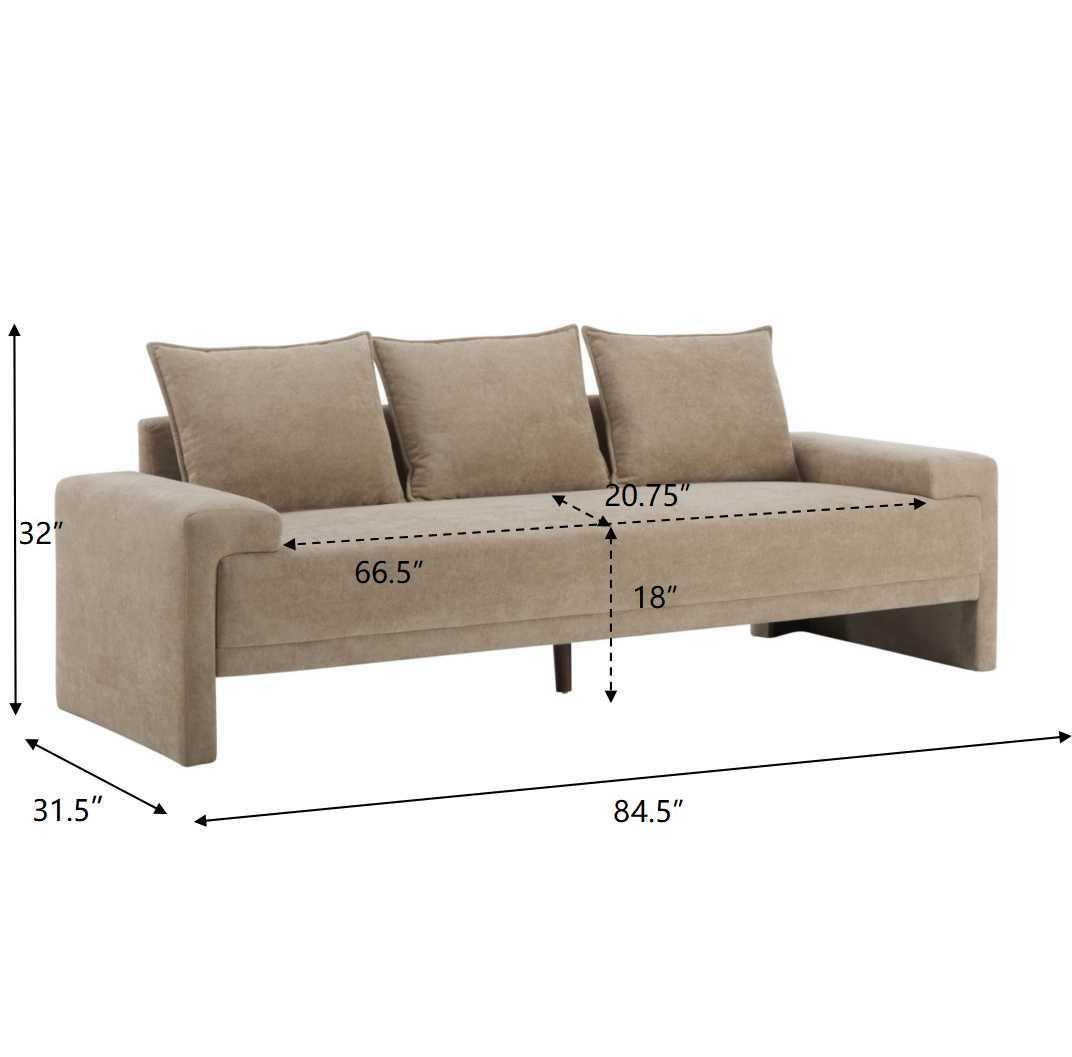 Algora 84.5 in. Modern Velvet Sofa for 3 Seating.